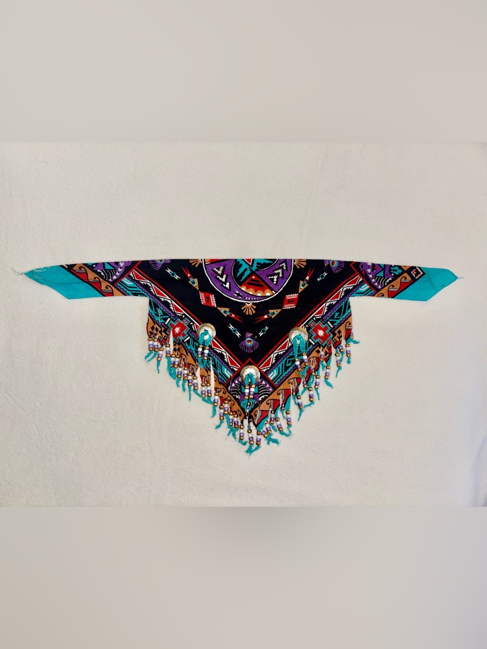 Vintage Wamcraft Beaded Western Bandana Scarf